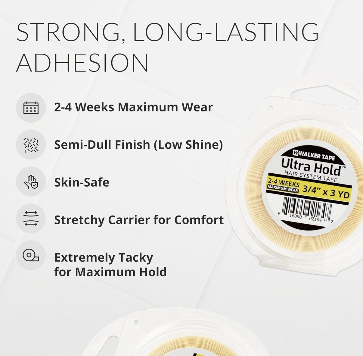 Walker 3/4″x 3yards Ultra Hold Roll Tape, Double Sided Adhesive, Toupee Tape
