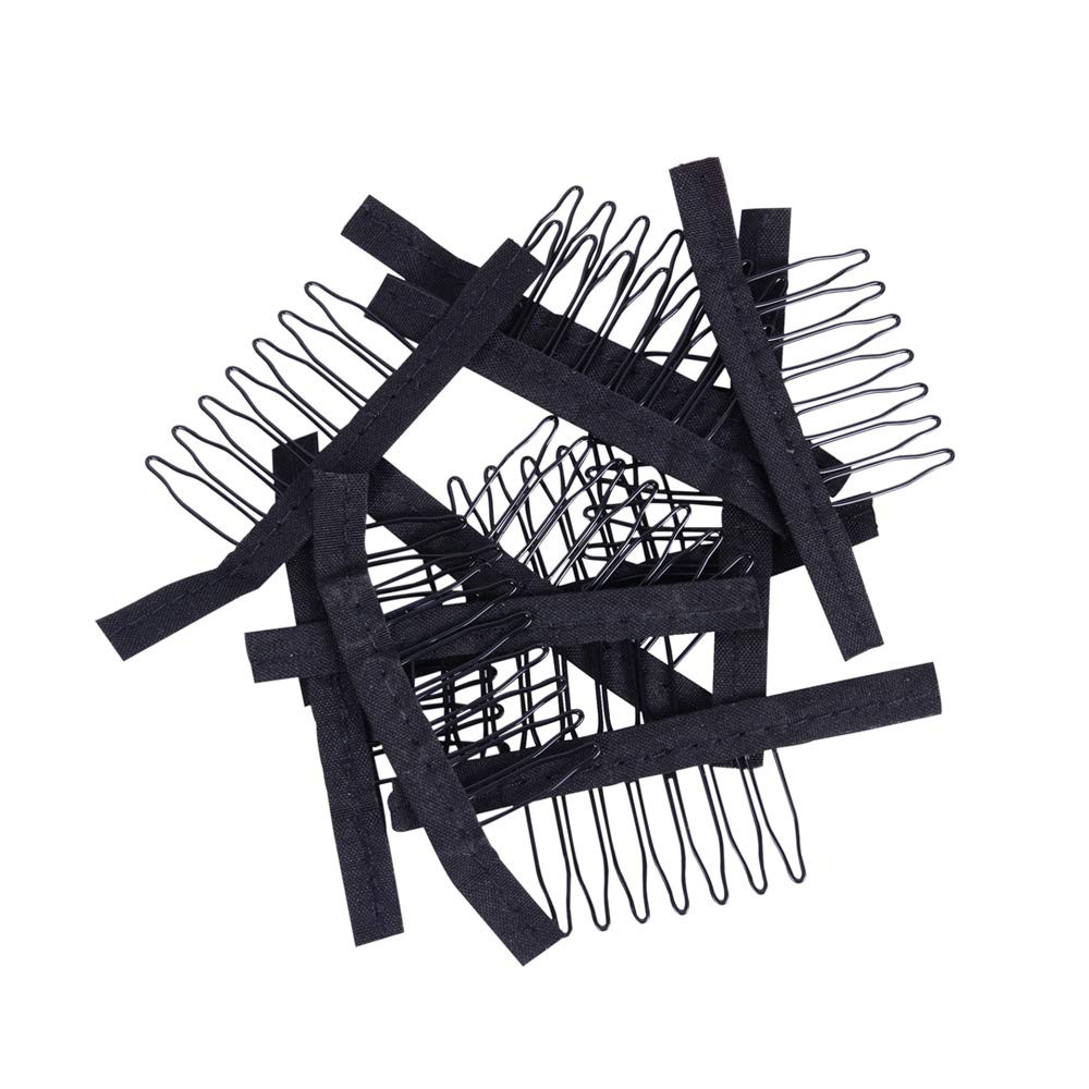 24 Pieces Steel Cloth Wig Combs and Clips Set – 7-Teeth Hair Accessories Tools f
