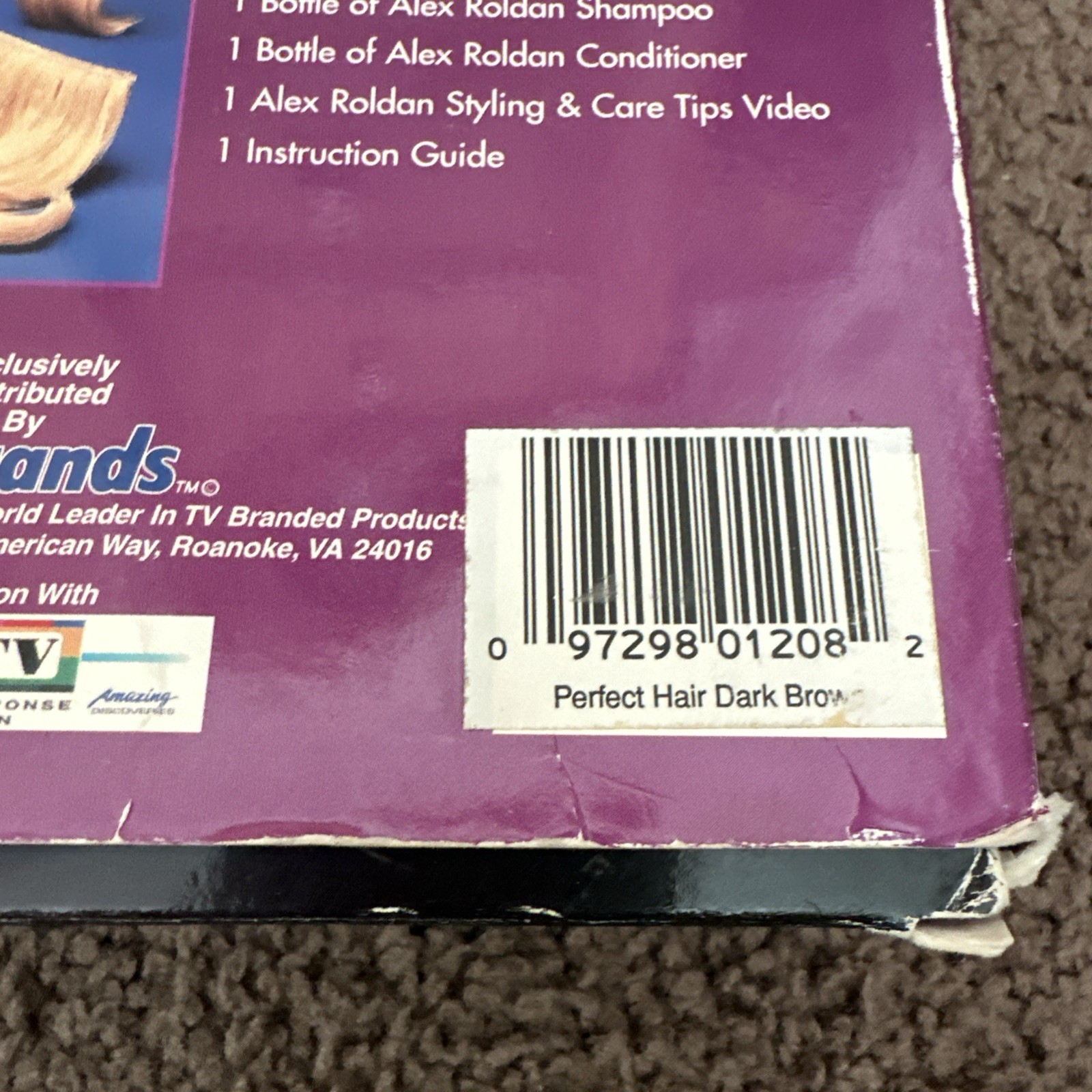 Alex Roldan Perfect Hair 100% Human Hair Extensions Dark Brown VTG Open Box Read