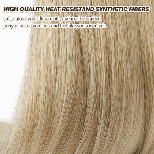 26 Inch Long Braided Ponytail Extension – 26 Inch (Pack of 1) Blonde Mixed
