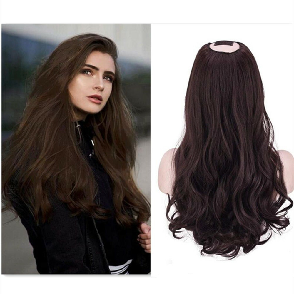 25.6Inch Half Wig U Part Clip In Synthetic Hair Curly Hair 1Pc Women Wig
