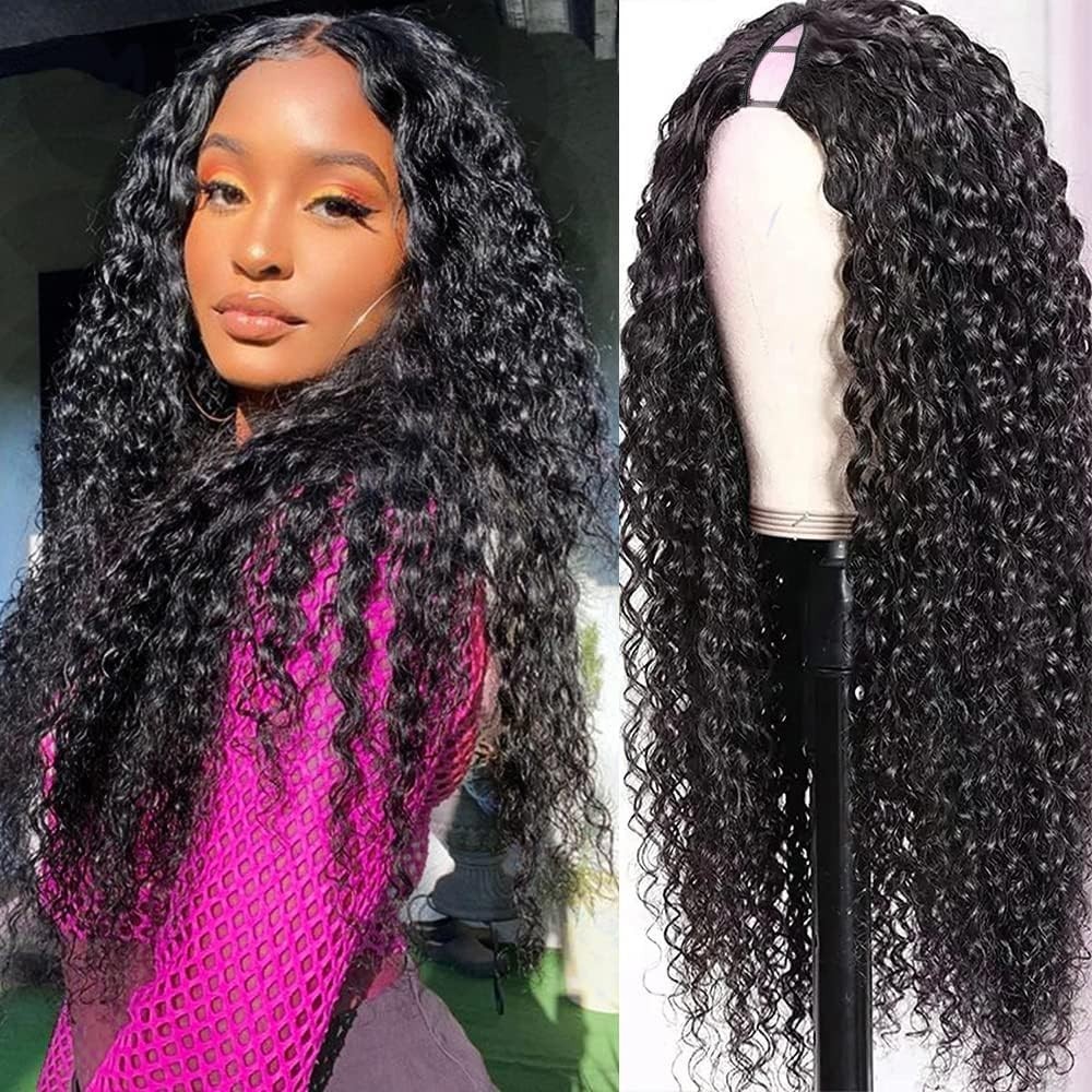 V Part Wig Human Hair Curly for Women Glueless V Part Wig For Beginner Friendly
