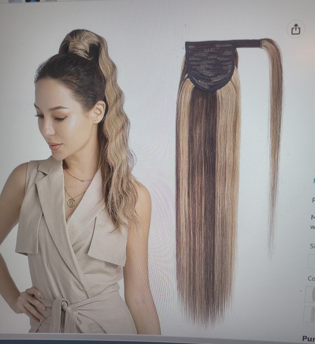S Noilite 22 in Balayage Long Ponytail Hair Extensions Wrap Around Straight New