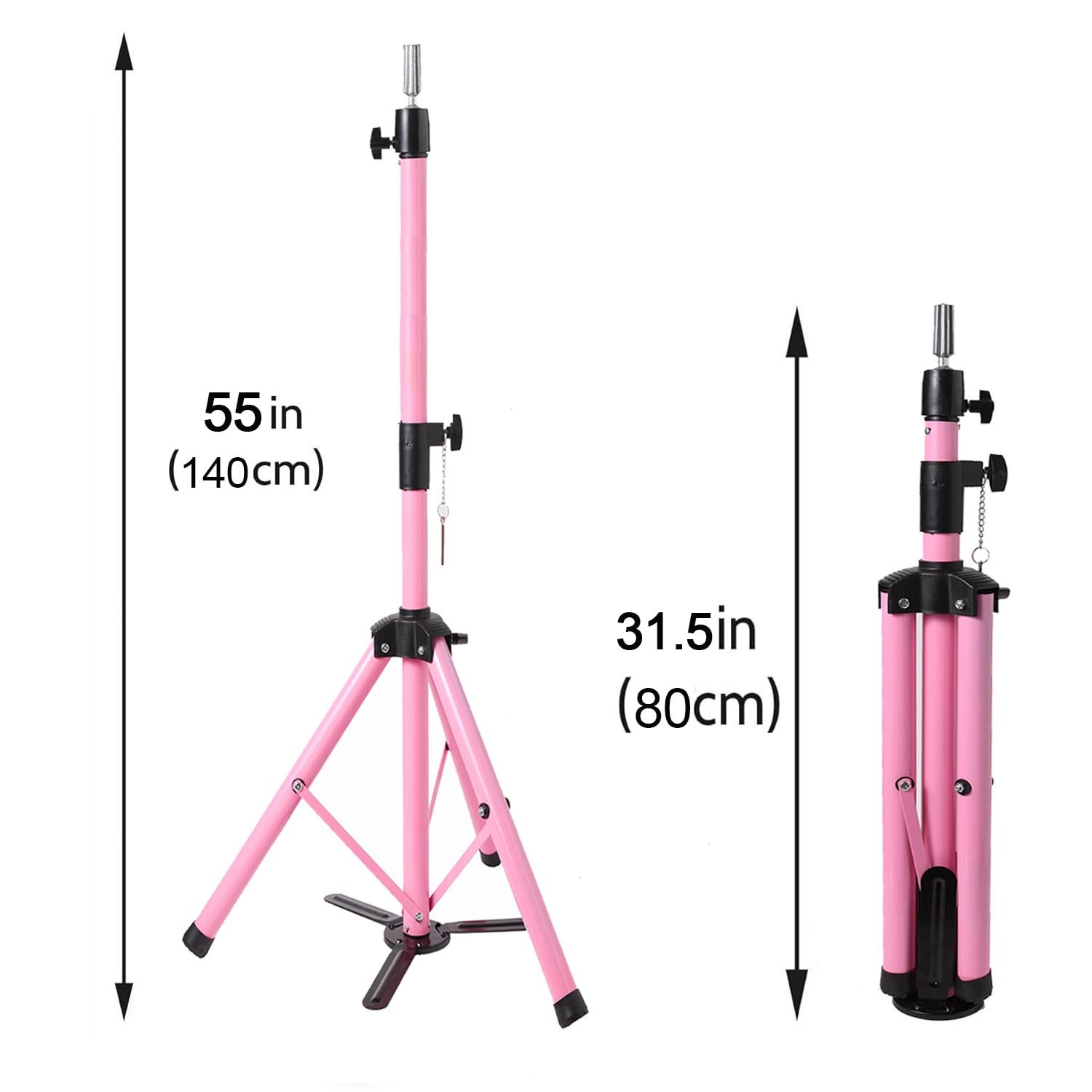 Generic Reinforced Wig Stand Tripod 55 Heavy Duty Adjustable Mannequin Head