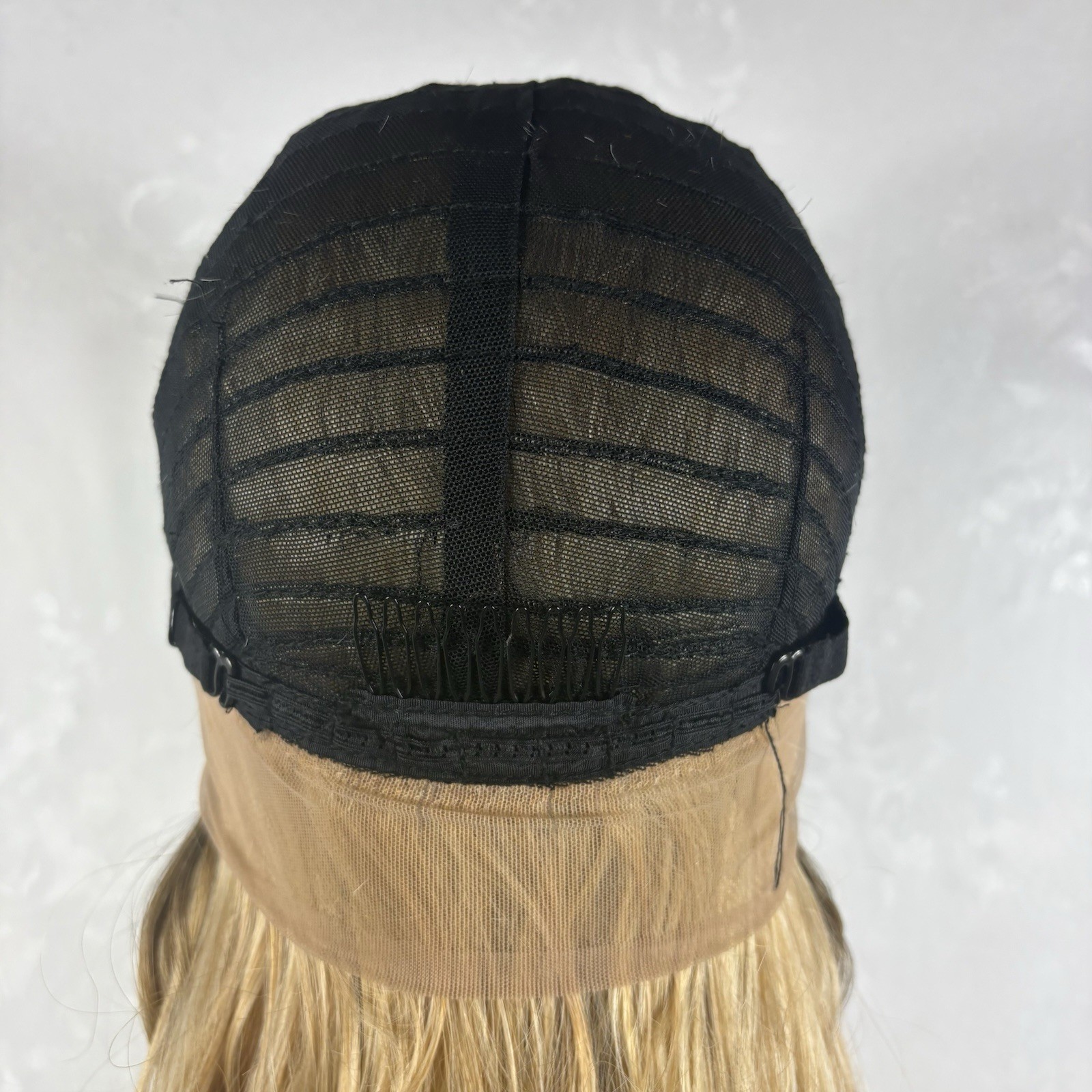 Daily wear 360 lace updo WIG! 36” long curly ombre honey Blonde Human Hair Blend