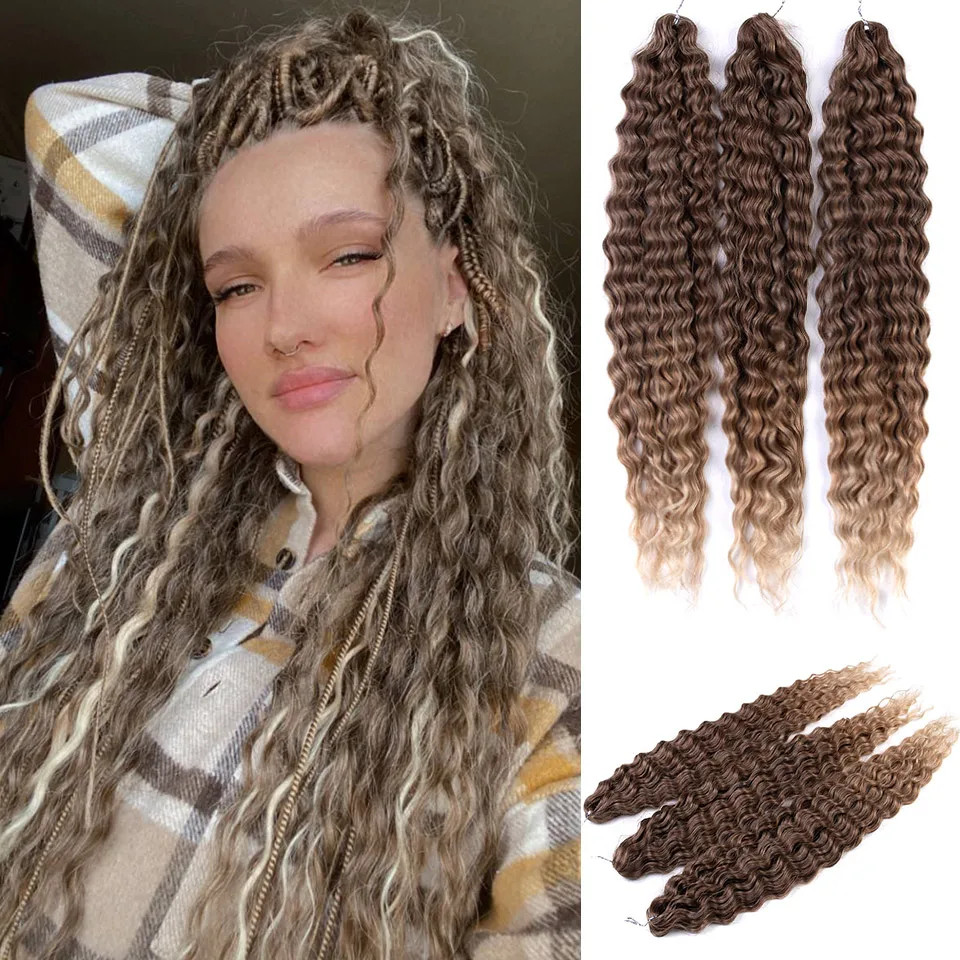 Ariel Hair Synthetic Twist Crochet Curly Hair 24 Inch Water Wave Braid Hair