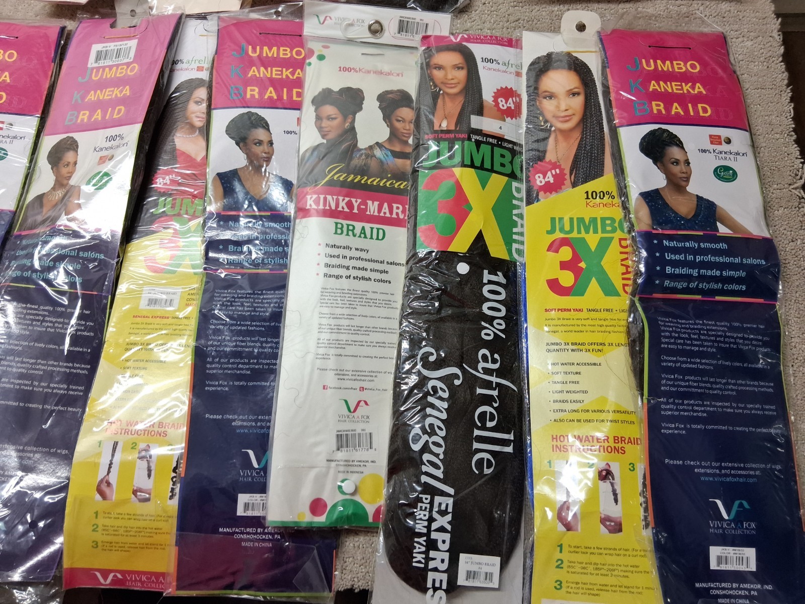 Vivica A Fox Mixed HAIR EXTENSION LOT Of 31 Kanekalon 84″
