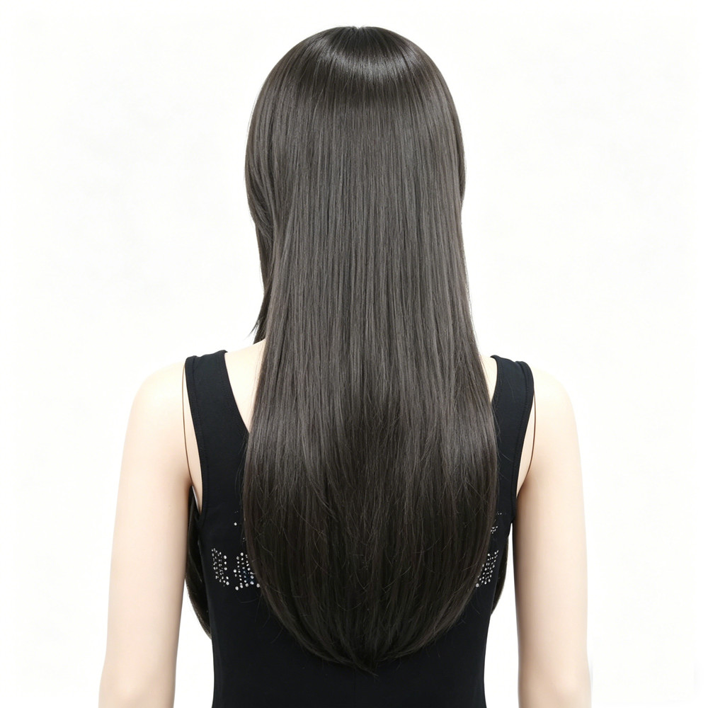 Women 50Cm Long Straight Wig Synthetic Hairpiece Daily Party Cosplay Casual Wear