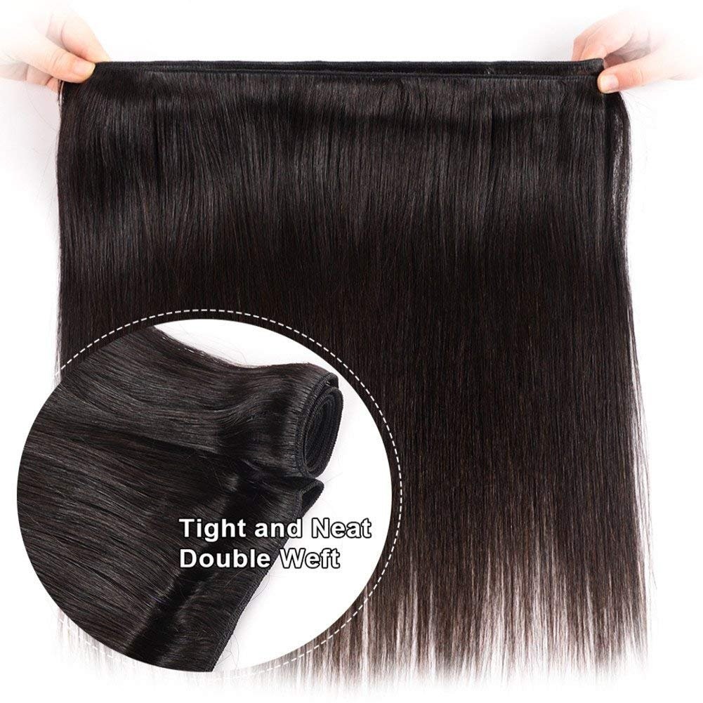 Straight Human Hair 3 Bundles 16 18 20 inches Brazilian Virgin 100% Unprocessed