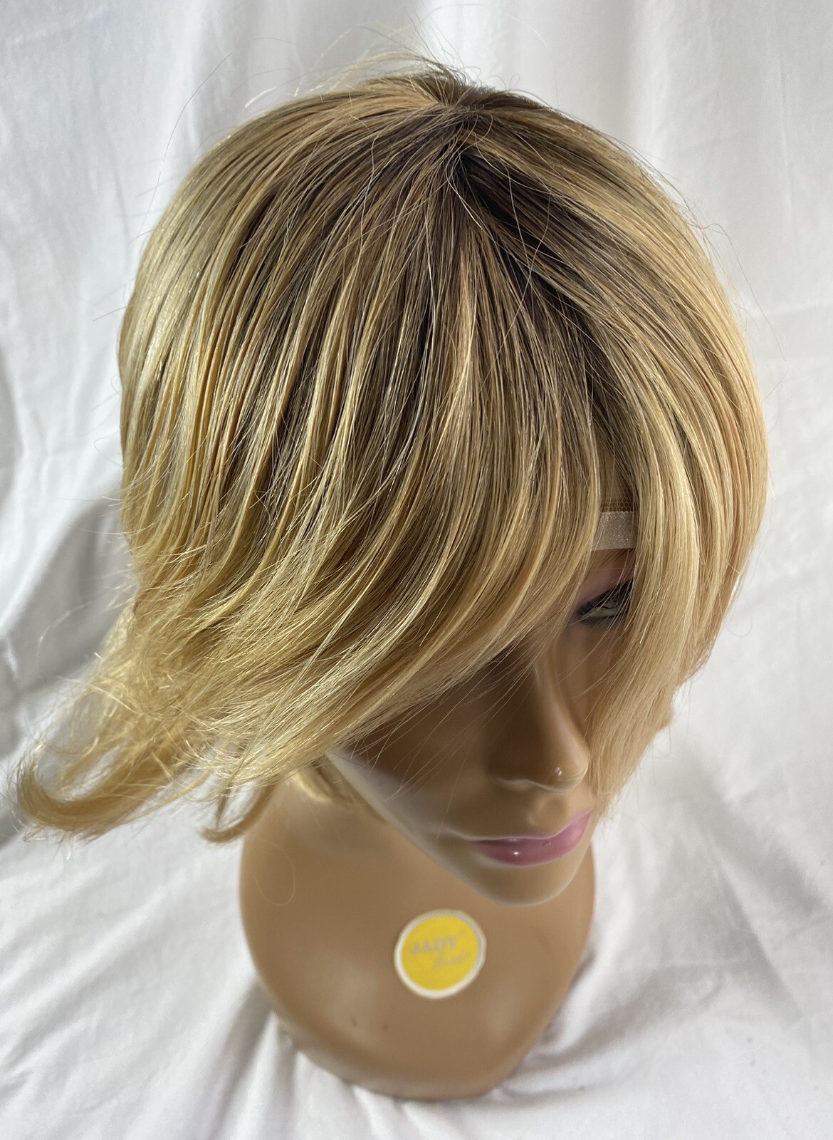 100% Human Hair Wig Short Bob Swiss Lace Hand Knotted With Wefts Back