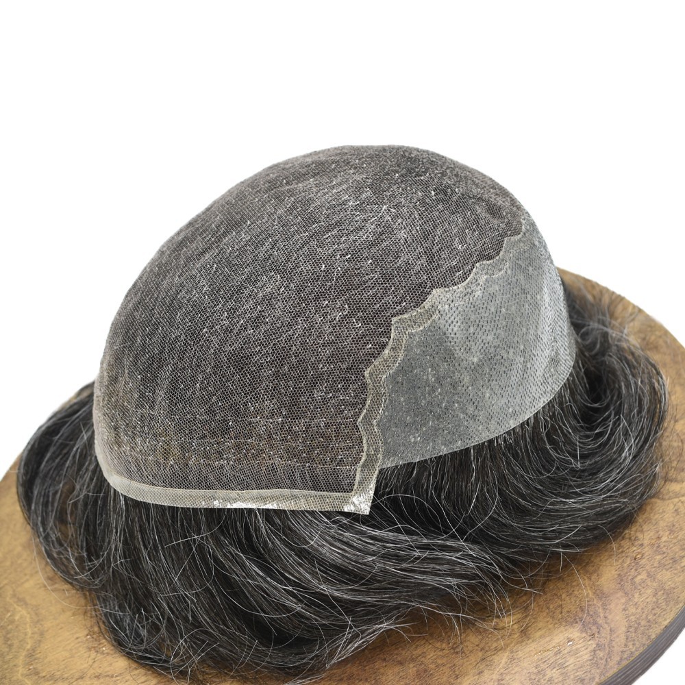 French Lace Mens Toupee Human Hair Replacement System Toupee for Men Hairpiece