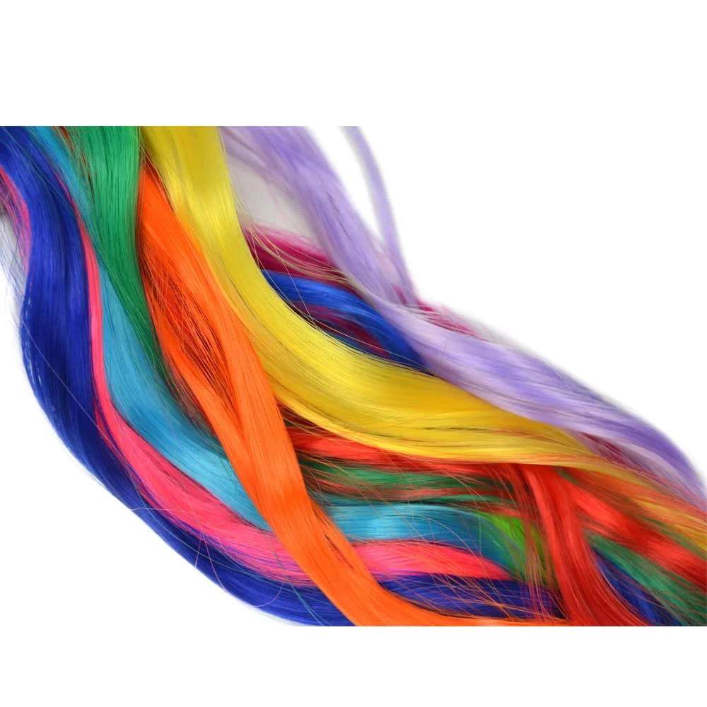 12 Pcs Colored Clip in Hair Extensions 22 Inch Curly Synthetic Colored Hairpiece