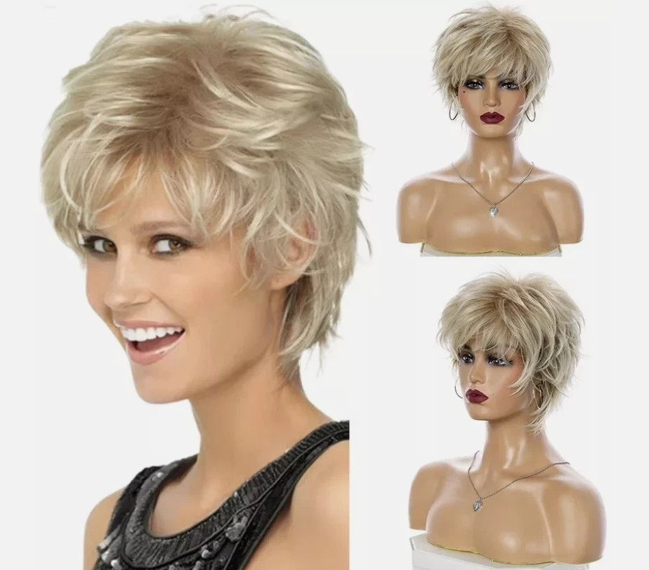 Women Natural Short Straight Wavy Curly Pixie Cut BOB Wig Casual Hair Wigs us