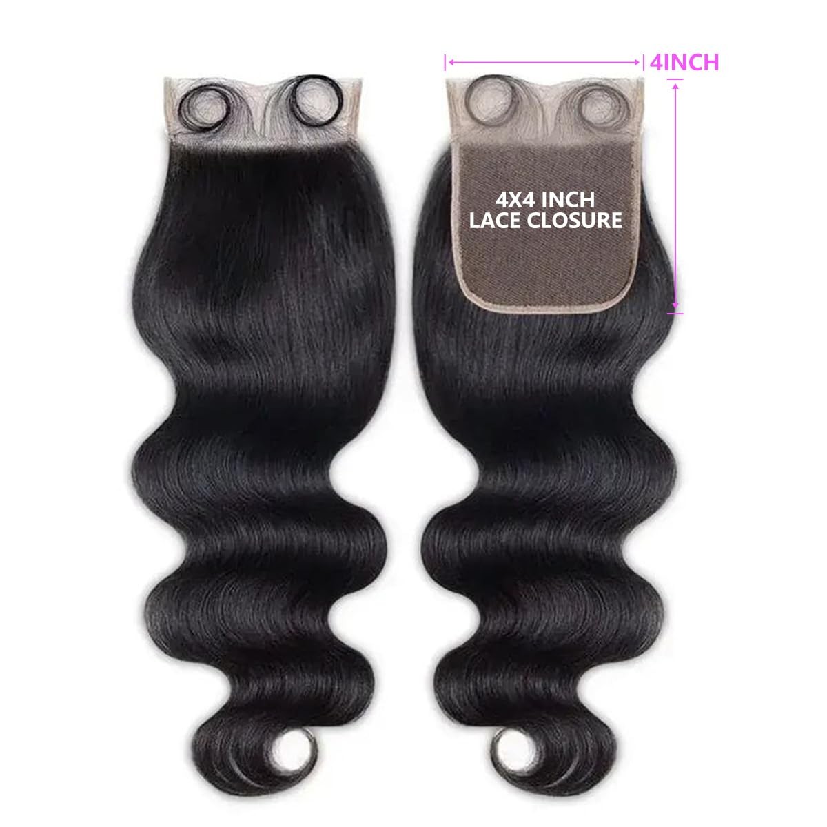 4×4 Lace Closure Body Wave Lace Front Human Hair 18 Inch Ear to Ear HD Fronta…