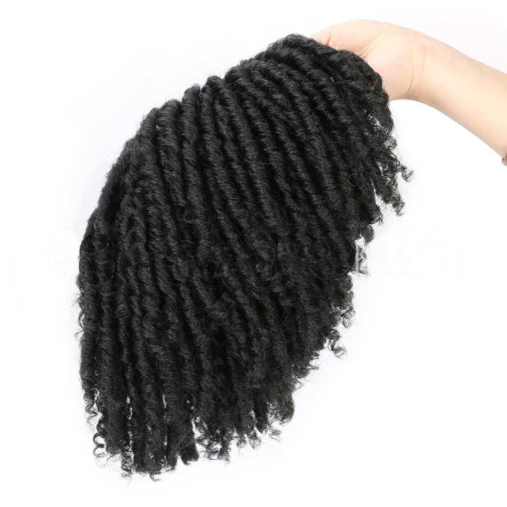 12in Kinky Curly Hair Topper with Bangs Dreadlock Style Heat Friendly Cosplay