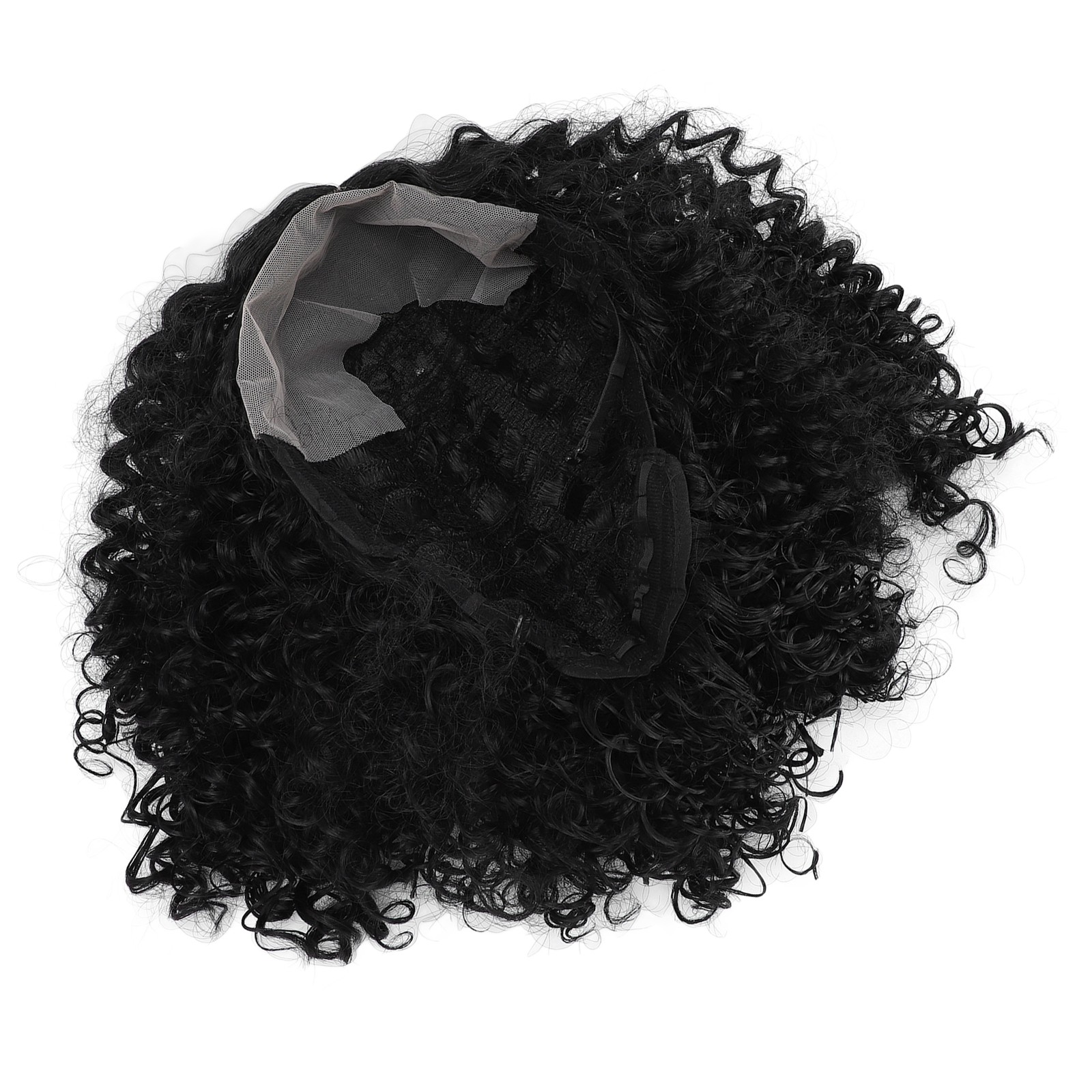 14in Short Curly Deep Wave Wig Middle Part Glueless Adjustable Size Women