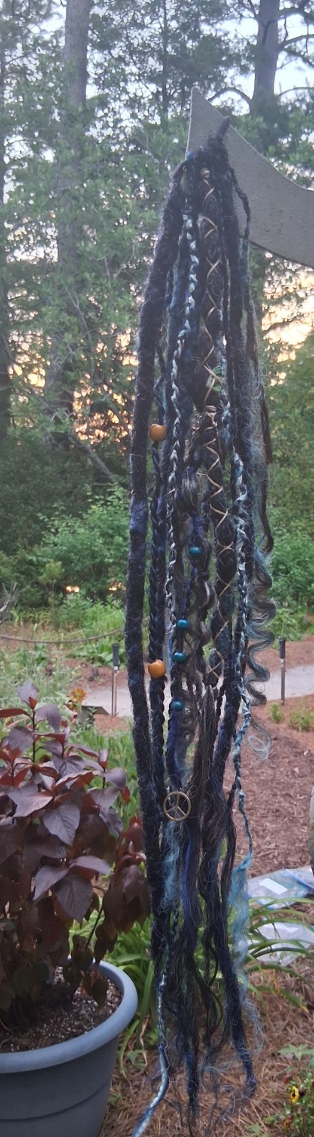 Dreadlock Extensions Hair 0.6 0.8cm Thick Full Handmade 14 burning man Locs set