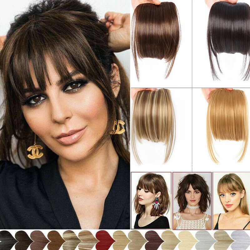 Natural Hair Extension One One Piece Real Thick Clip In Fringe Bangs As Human