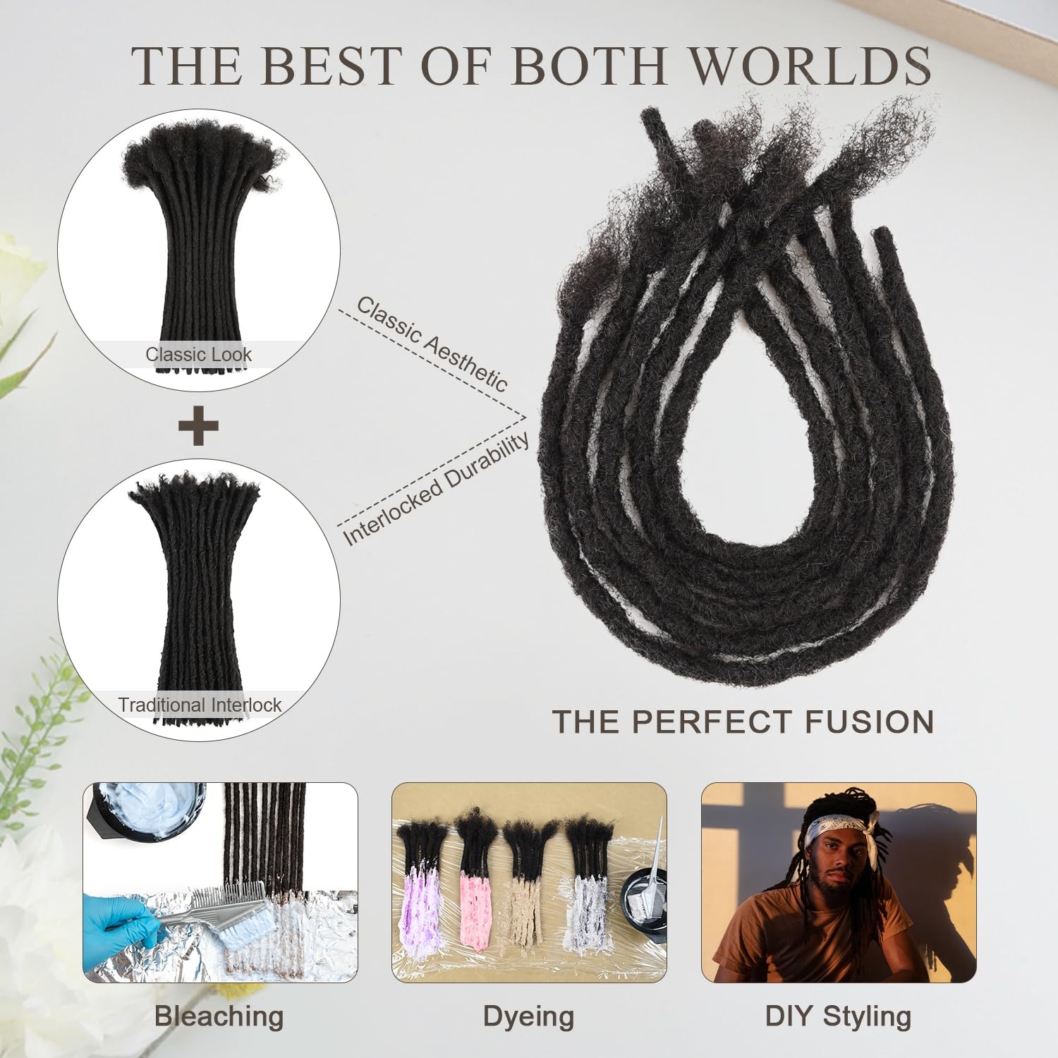 Originea Daixi Natural Looking Permanent Loc Extensions Human Hair Softer And
