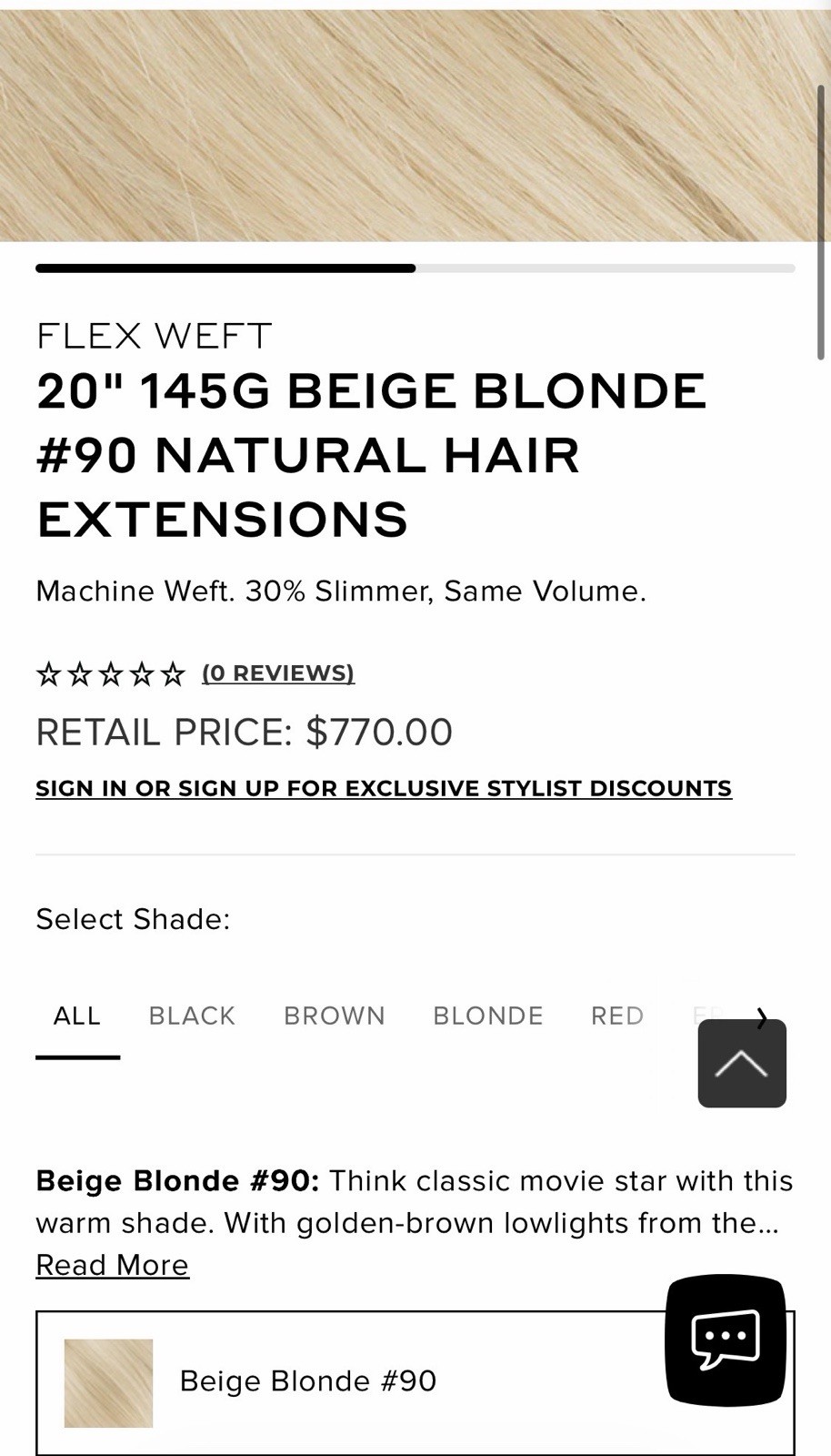 BELLAMI FLEX WEFT HAIR EXTENSIONS 16in Beige Blonde #90 – 120g