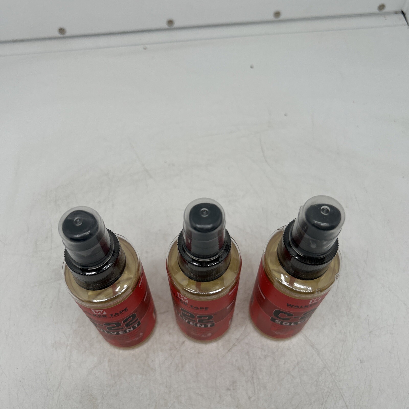 WALKER TAPE C-22 SOLVENT ADHESIVE REMOVER FAST ACTING ( 3 Bottles) 4 OZ Each