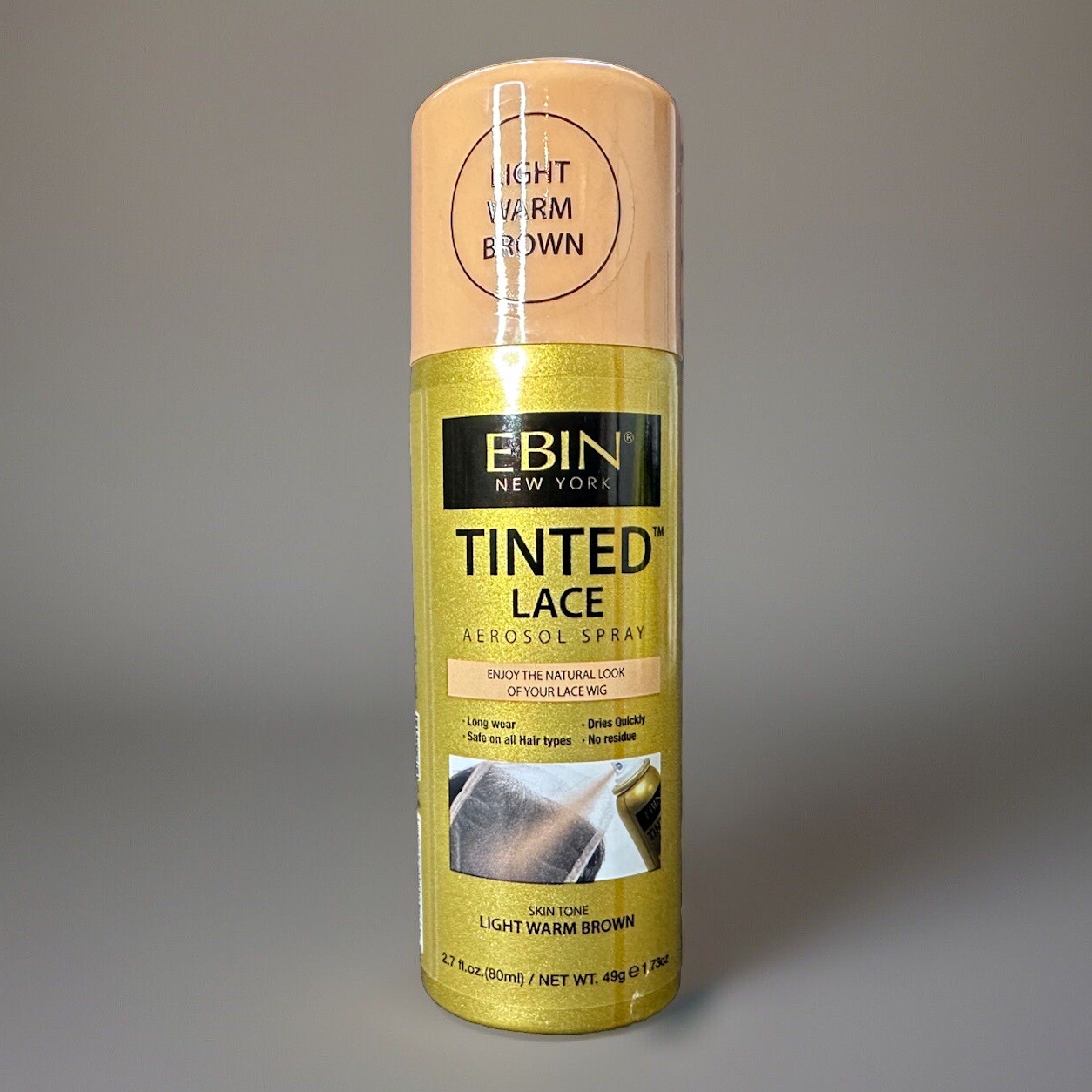 EBIN Tinted Lace Aerosol Spray Light Warm Brown 2.7 fl oz **LOT OF 3**