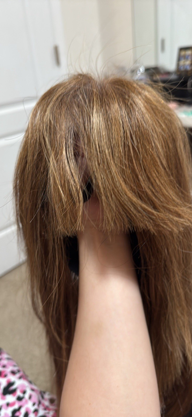 Straight Hair Wig Hairpiece Light/Medium Brown Shade Natural Look