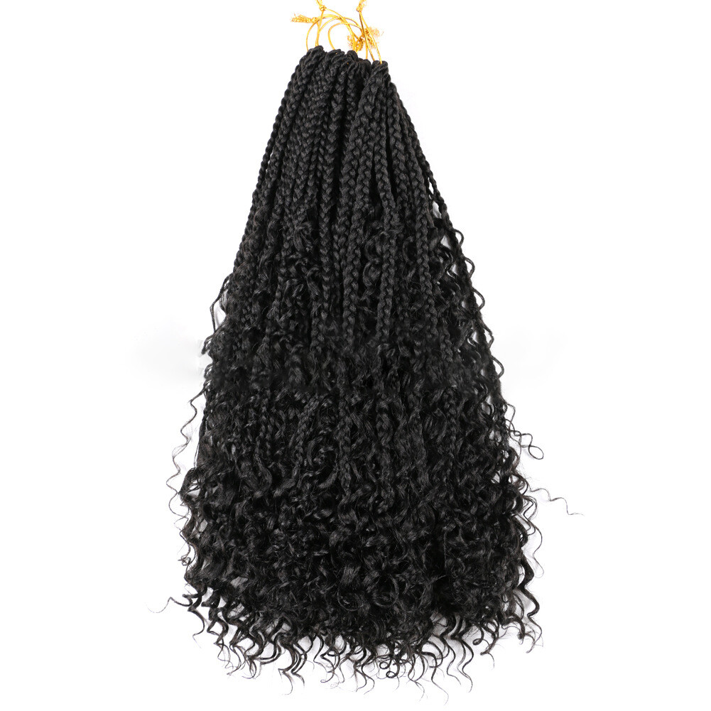 20″ Crochet Box Braids Bohomian Curls Goddess Box Braids Crochet Hair Extensions