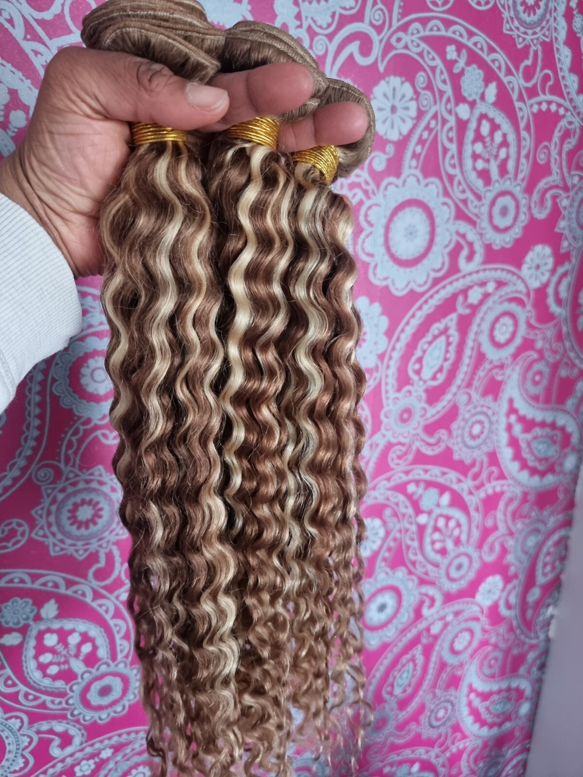 12A 4#/613# BALAYAGE BRAZILIAN HUMAN HAIR BUNDLES DEEP CURLS 300g 18+20+22INCHES