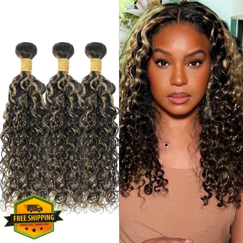 ZLFRJMV Honey Blonde Water Wave 26-30 Inch P1B/27