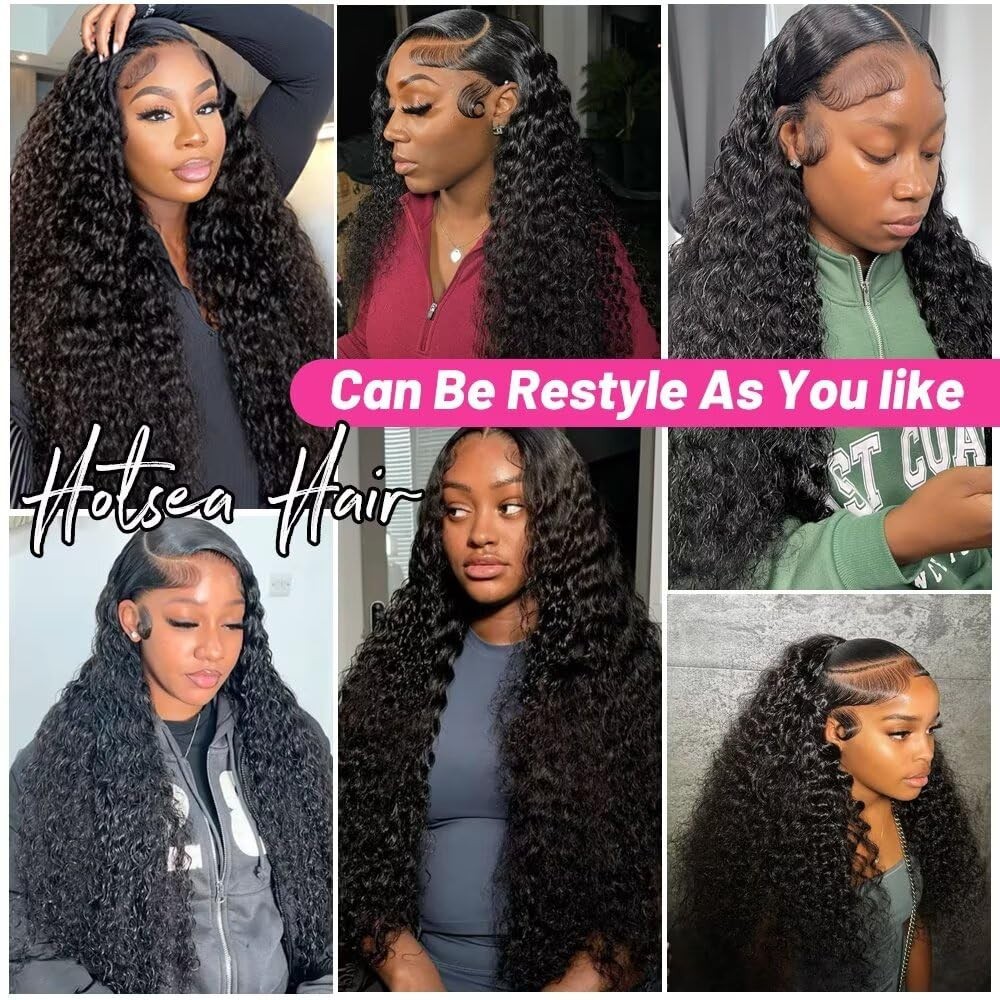 30″ Deep Wave Lace Front Wig – 13×6 HD Transparent Curly Human Hair, 200% Densit