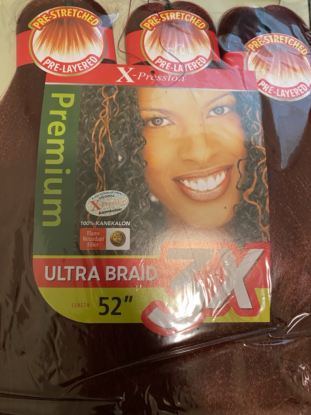 X-Pression 3X Pre-Stretched Pre-Layered Kanekalon Braid 52in Extension