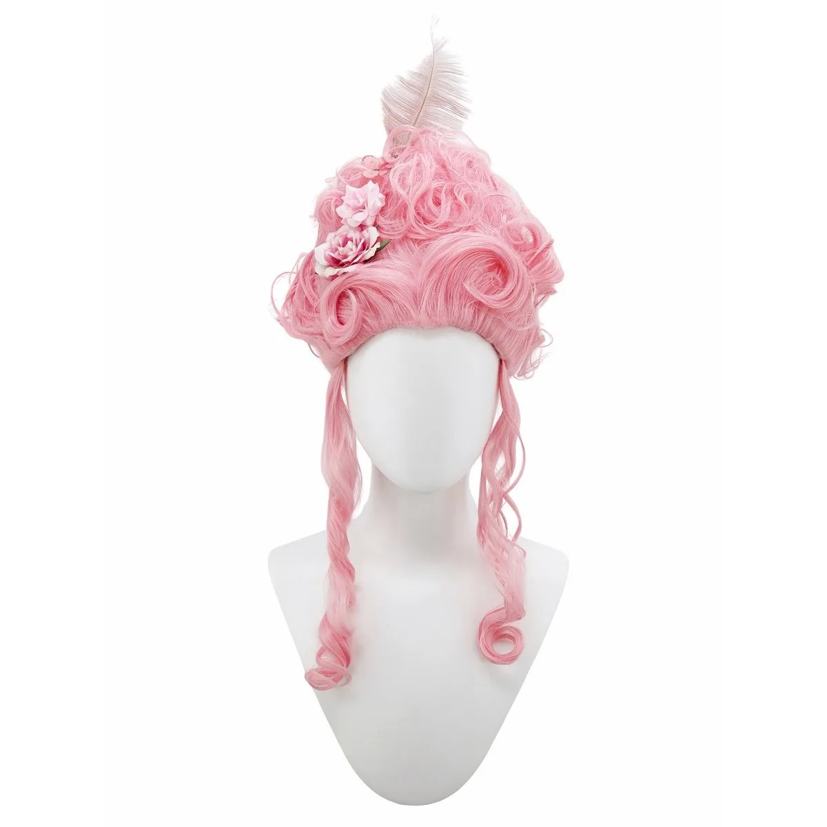 Pink Fluffy High-Top high quality Synthetic Wig | Queen’s Hairstyle with Feather