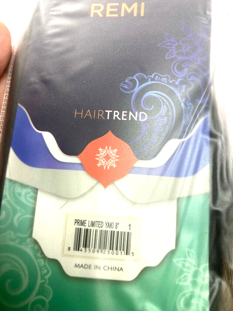 REMI YAKI – 100% HUMAN REMY HAIR SOFT YAKY WEAVE W/ ARGAN OIL 8″ – Color #1