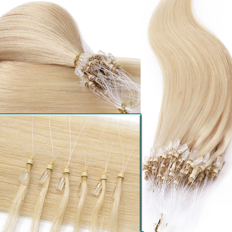 CLEARANCE Easy Loop Ring Micro Beads Real Remy Human Hair Extensions Blonde 100S