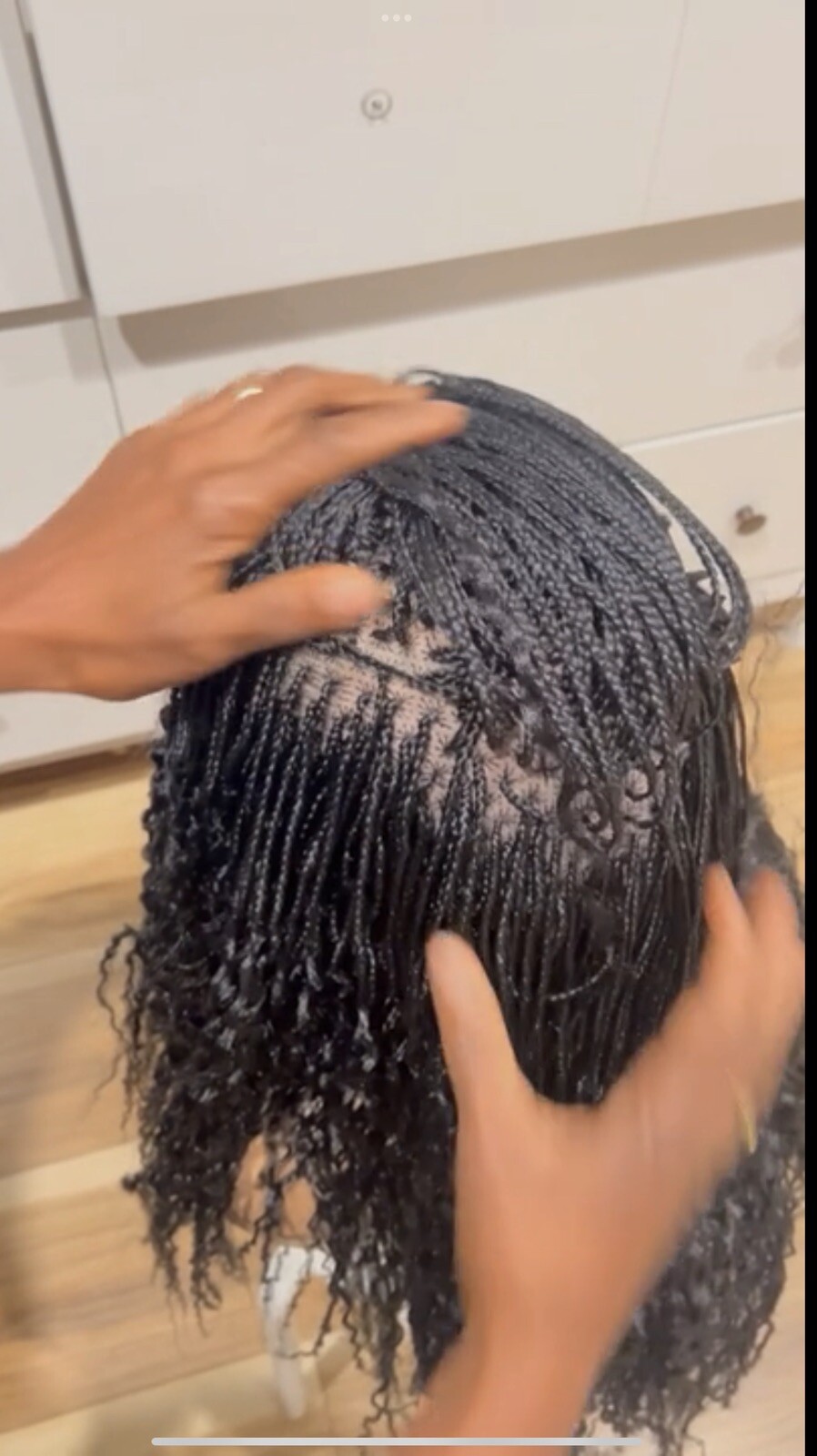 Braided Water Wave Wig. Made on a full lace wig.length is 24inches Long.black.