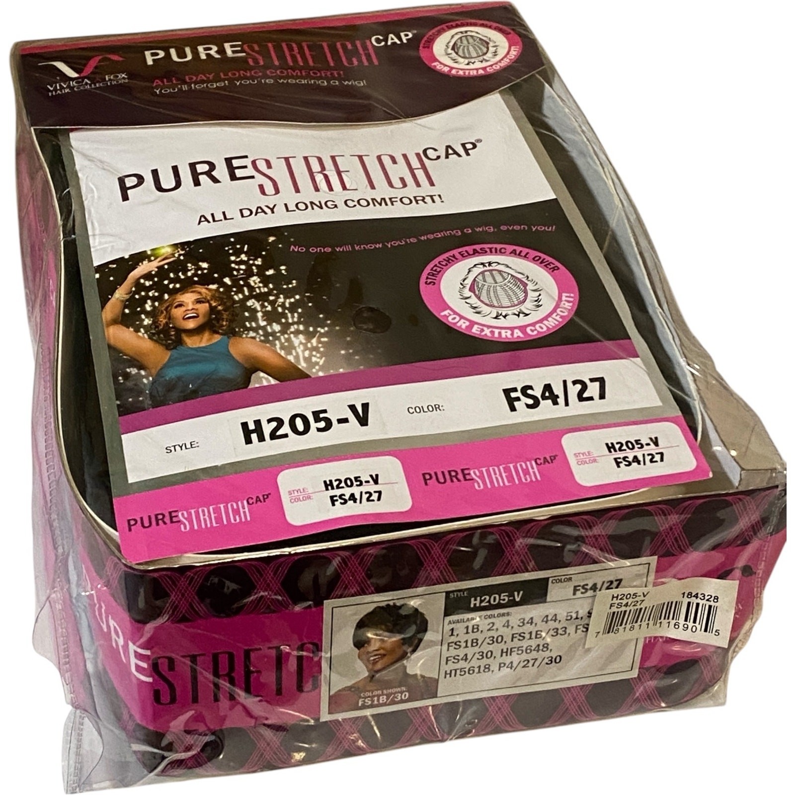 Vivica A Fox H205V Human Hair Wig FS4/27 Pixie Short NWT Pure Stretch Cap