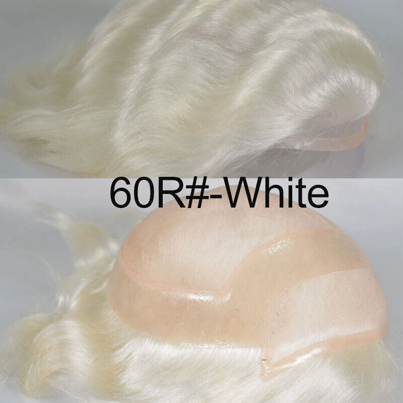 Toupee For Men Human Hair Replacement System Mono Thin Skin Pu 10×8
