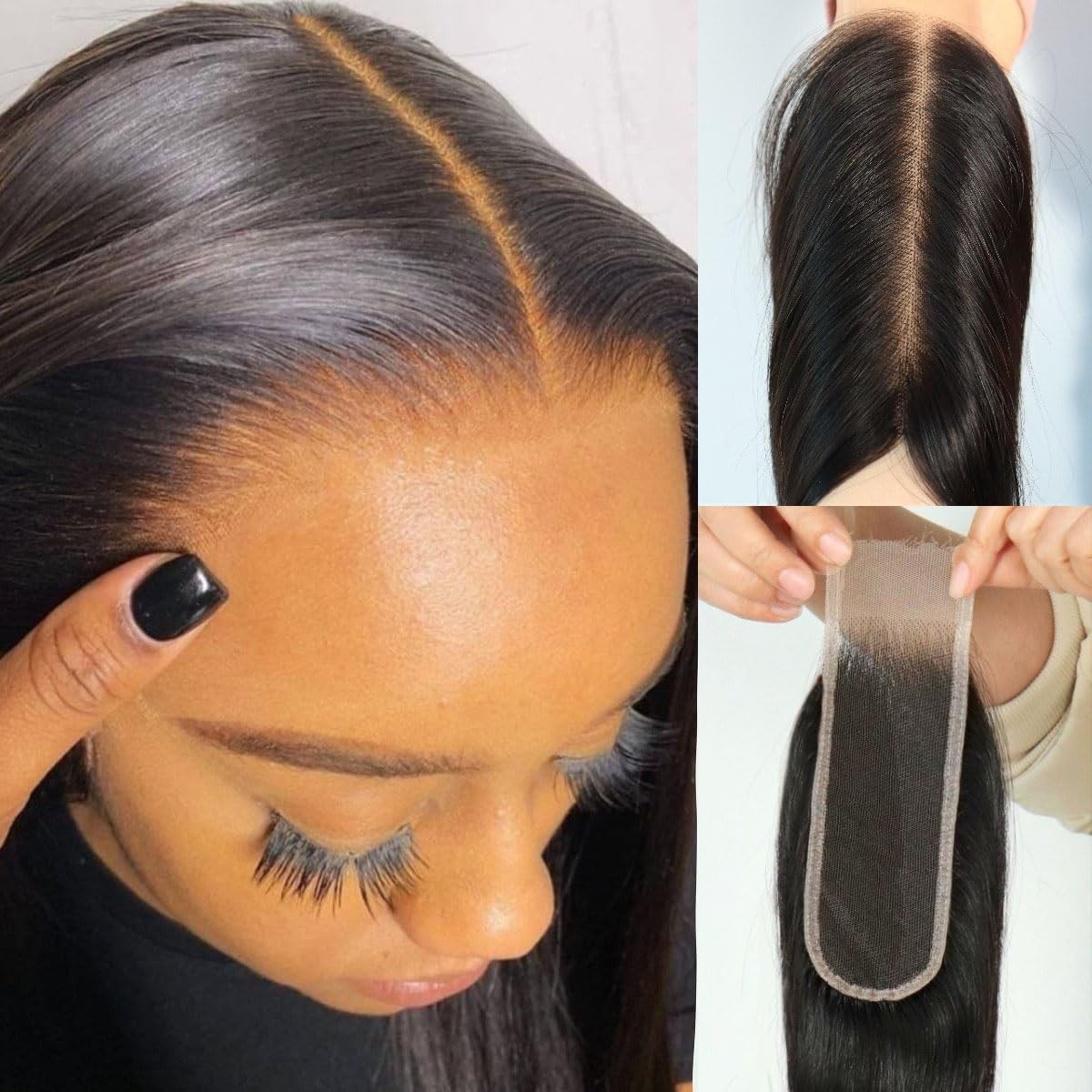 2×6 SKINLIKE Real HD Lace Closure Deep Parting Straight Human Hair 0.095mm Ul…