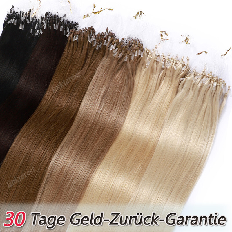 Micro Loop Remy Human Hair Extensions Microlink Bead Tip Balayage Full Head 150G