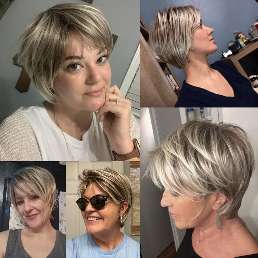 Rosa Star Short Wig Ombre Brown Mixed 1 Count (Pack of 1), Blonde