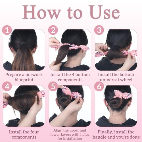 French Twist Shaper Snap Roll Sponge Curler Clips for Rabbit Hair Bun Maker