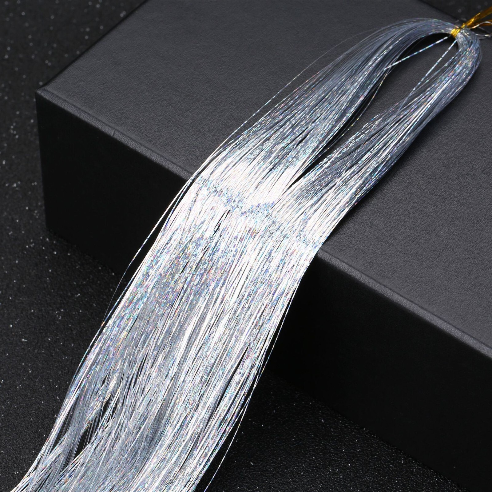Hair tinsel 450 Strands Holographic Sparkle Extensions Glitter Women Dazzles