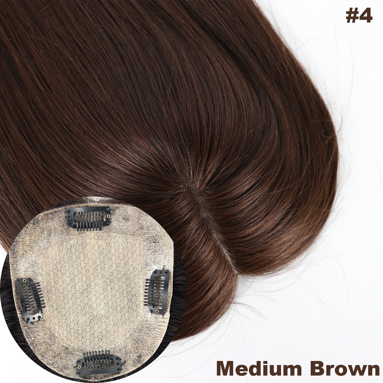 150% Desnity Wavy #1b Black Silk Base Topper 15x16cm Real Human Hair For Woman