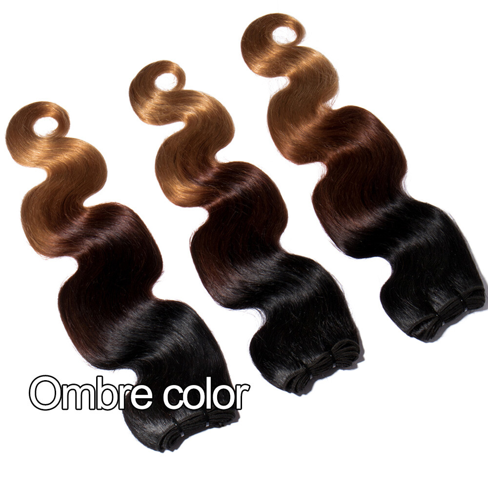 Ombre Virgin Human Hair Extensions 3 Bundles 300G Brazilian Weave Weft Full TB01