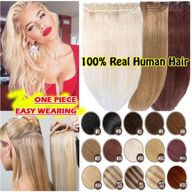 12-32inch 100g Remy Clip In Human Hair Extensions 3/4 Full Head Weft Custom Made