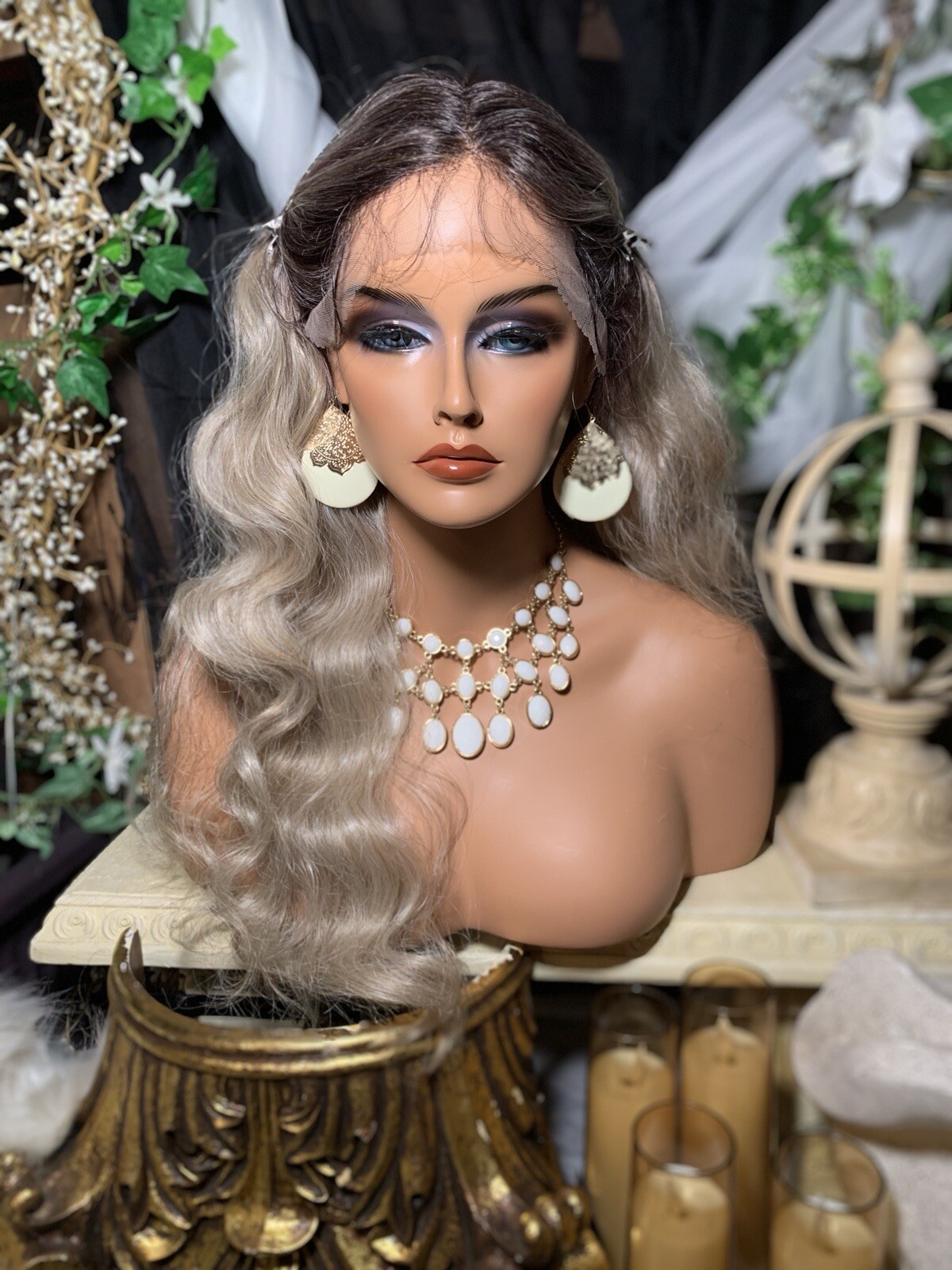 WOW! 22” LONG, Thick R) Creamy Blonde, Wavy, Lace Front W/Lace Part,Wig