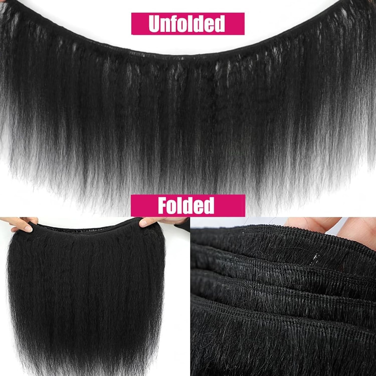 Kinky Straight Bundle Synthetic Hair Extensions 12 inch 1 Bundle Yaki Kinky Stra