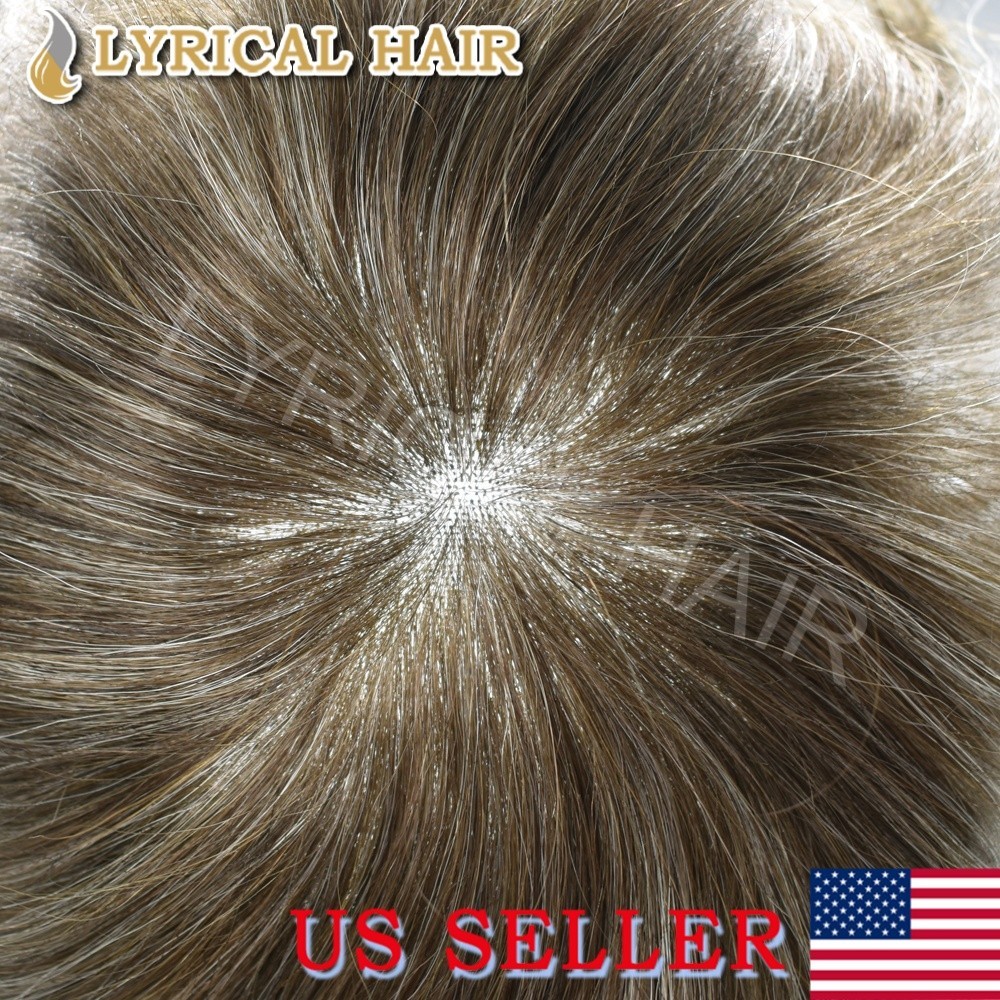 US Swiss Lace Front Mens Toupee Human Hair System Thin Skin PU Hairpiece For Men