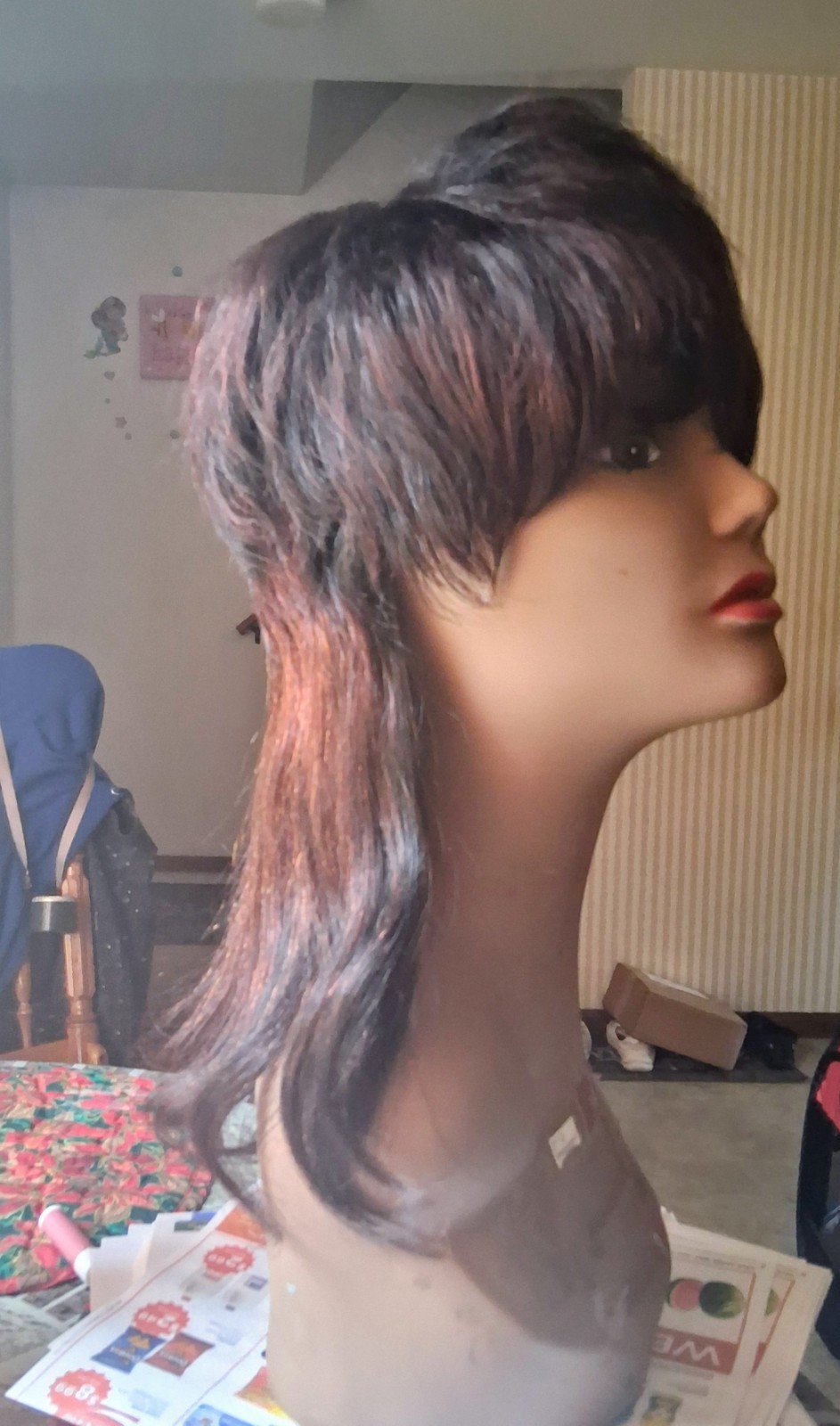 IZIWIG Luxury Remy Human Black/Brown, 12″ Bangs/Shag/Bob Style